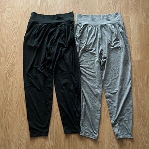 Vuori Lux At Ease Harem Pants two pairs Gray and Black S